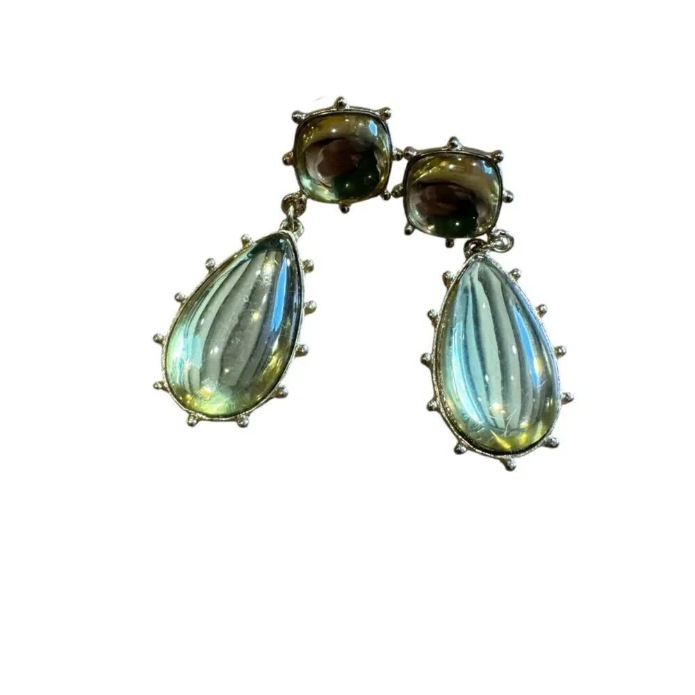 Teardrop Light Green Drop Earrings